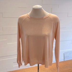 S Zara Peach Long Sleeve Crew Sweater